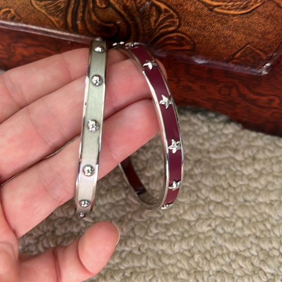 Set of 3 Silver Toned Coach bangle bracelets - Picture 6 of 9